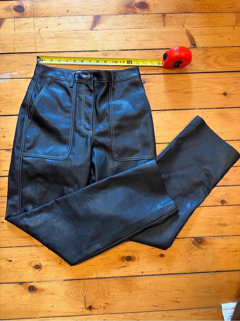 Wilfred Free Black Faux Leather High-Waist Pants